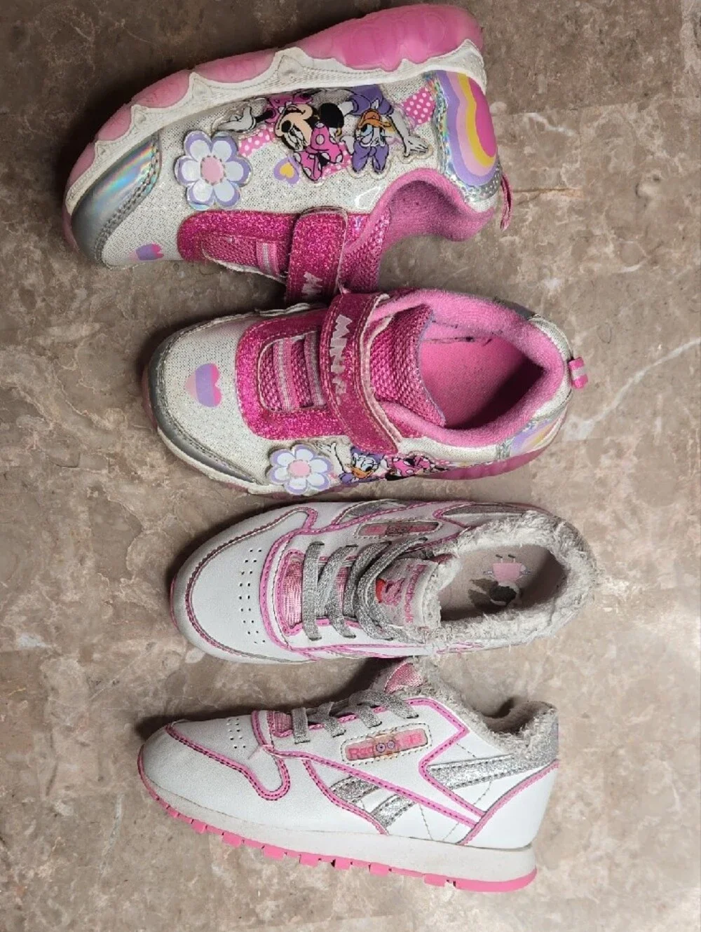2 Pairs Kids Pink Character Sneakers - Twin Pair